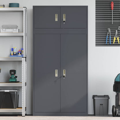 vidaXL Storage Cabinet 2 pcs Anthracite 90 x 40 x 180 cm Steel