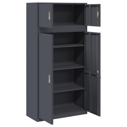 vidaXL Storage Cabinet 2 pcs Anthracite 90 x 40 x 180 cm Steel