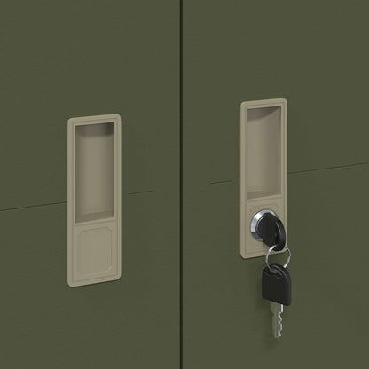 vidaXL Storage Cabinet 2 pcs Olive Green 90 x 40 x 180 cm Steel