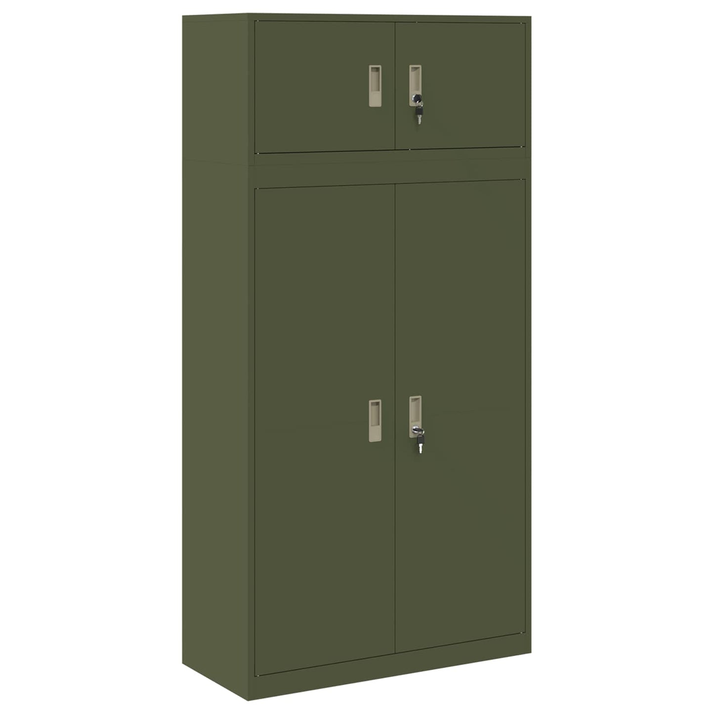 vidaXL Storage Cabinet 2 pcs Olive Green 90 x 40 x 180 cm Steel