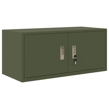 vidaXL Storage Cabinet 2 pcs Olive Green 90 x 40 x 180 cm Steel
