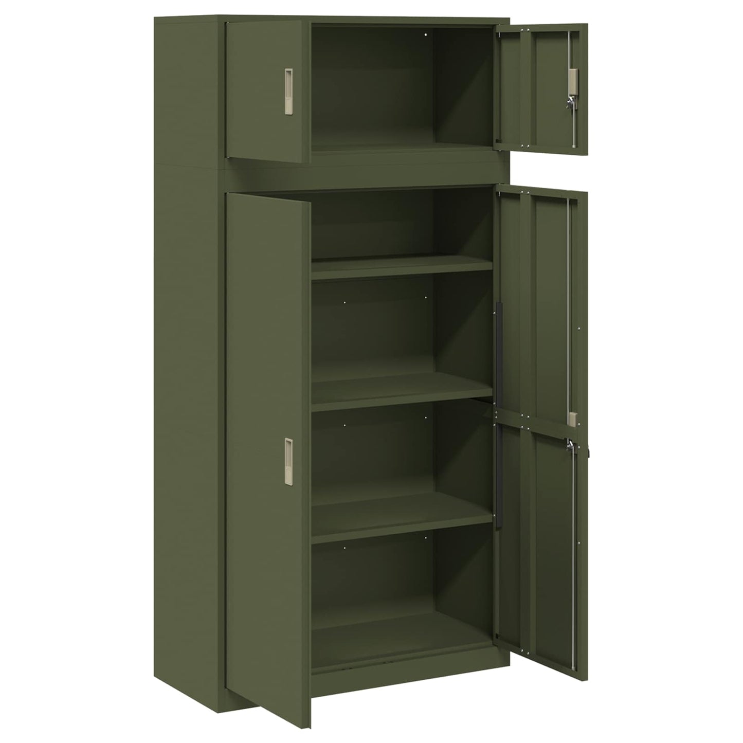 vidaXL Storage Cabinet 2 pcs Olive Green 90 x 40 x 180 cm Steel