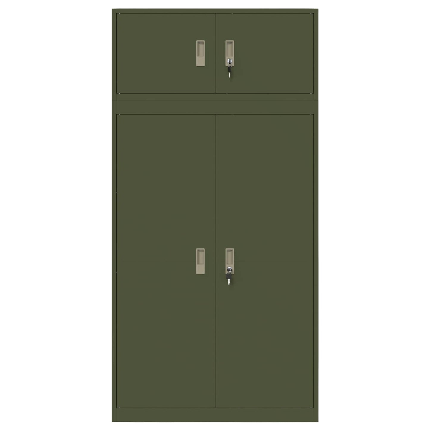 vidaXL Storage Cabinet 2 pcs Olive Green 90 x 40 x 180 cm Steel