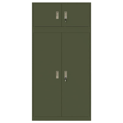 vidaXL Storage Cabinet 2 pcs Olive Green 90 x 40 x 180 cm Steel