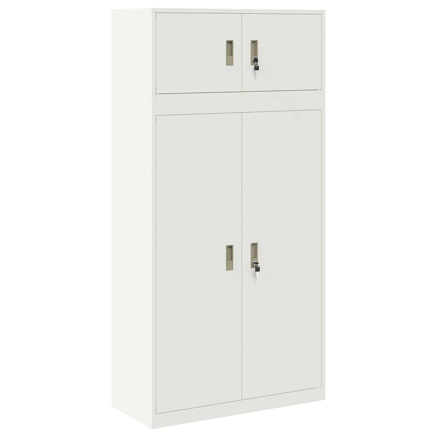 vidaXL Storage Cabinet 2 pcs White 90 x 40 x 180 cm Steel Lockable