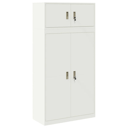 vidaXL Storage Cabinet 2 pcs White 90 x 40 x 180 cm Steel Lockable