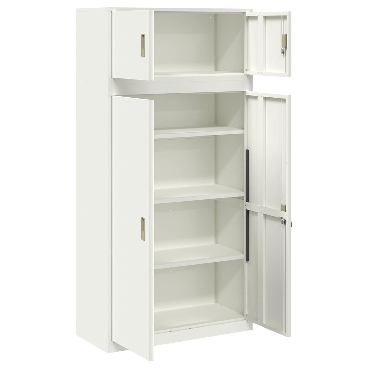 vidaXL Storage Cabinet 2 pcs White 90 x 40 x 180 cm Steel Lockable