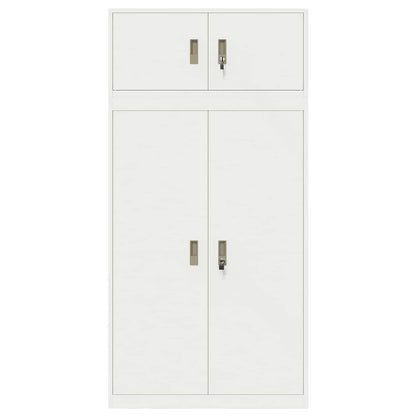 vidaXL Storage Cabinet 2 pcs White 90 x 40 x 180 cm Steel Lockable