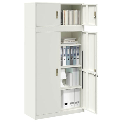 vidaXL Storage Cabinet 2 pcs White 90 x 40 x 180 cm Steel Lockable