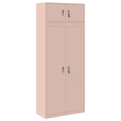 vidaXL Storage Cabinet 2 pcs Pink 90 x 40 x 220 cm Steel Lockable