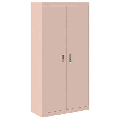 vidaXL Storage Cabinet 2 pcs Pink 90 x 40 x 220 cm Steel Lockable