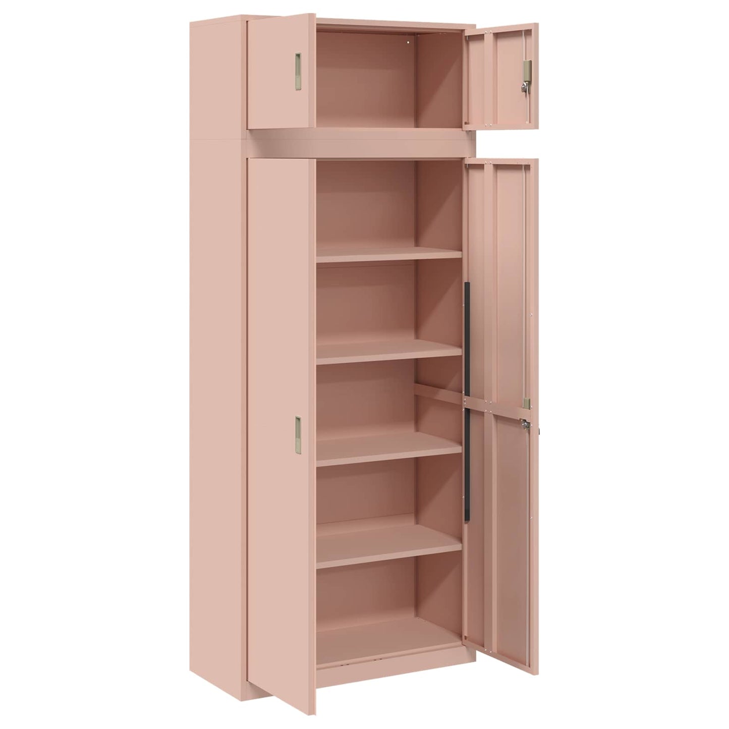 vidaXL Storage Cabinet 2 pcs Pink 90 x 40 x 220 cm Steel Lockable