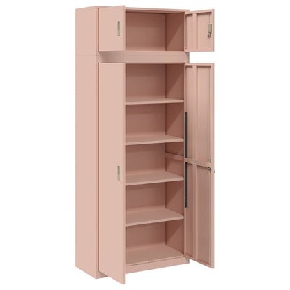 vidaXL Storage Cabinet 2 pcs Pink 90 x 40 x 220 cm Steel Lockable