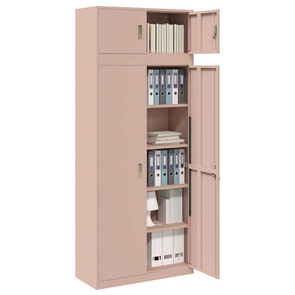 vidaXL Storage Cabinet 2 pcs Pink 90 x 40 x 220 cm Steel Lockable