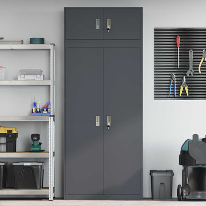 vidaXL Storage Cabinet 2 pcs Anthracite 90 x 40 x 220 cm Steel