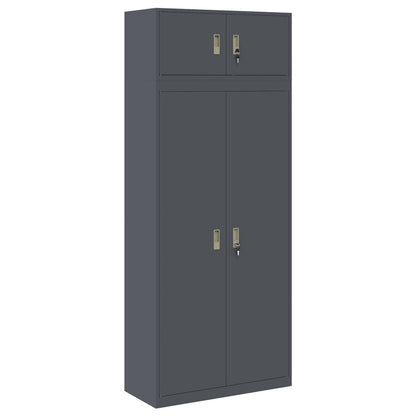 vidaXL Storage Cabinet 2 pcs Anthracite 90 x 40 x 220 cm Steel