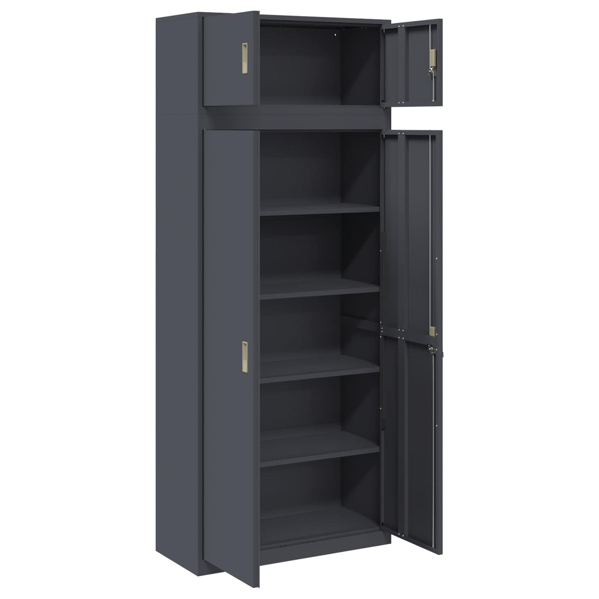 vidaXL Storage Cabinet 2 pcs Anthracite 90 x 40 x 220 cm Steel