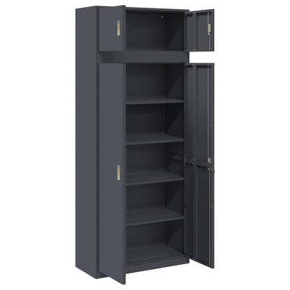 vidaXL Storage Cabinet 2 pcs Anthracite 90 x 40 x 220 cm Steel