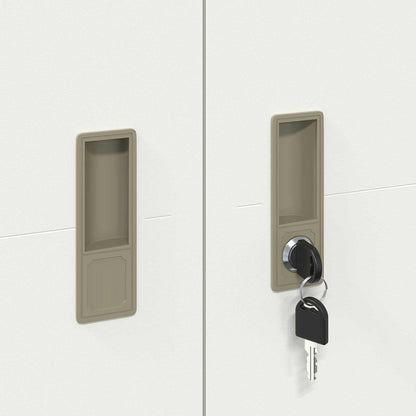 vidaXL Storage Cabinet 2 pcs White 90 x 40 x 220 cm Steel Lockable