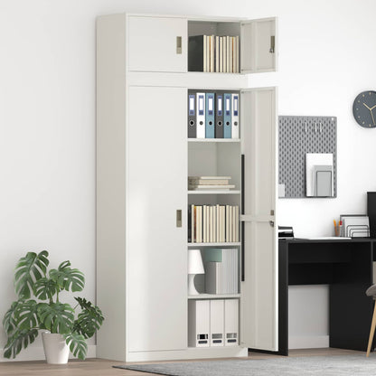 vidaXL Storage Cabinet 2 pcs White 90 x 40 x 220 cm Steel Lockable