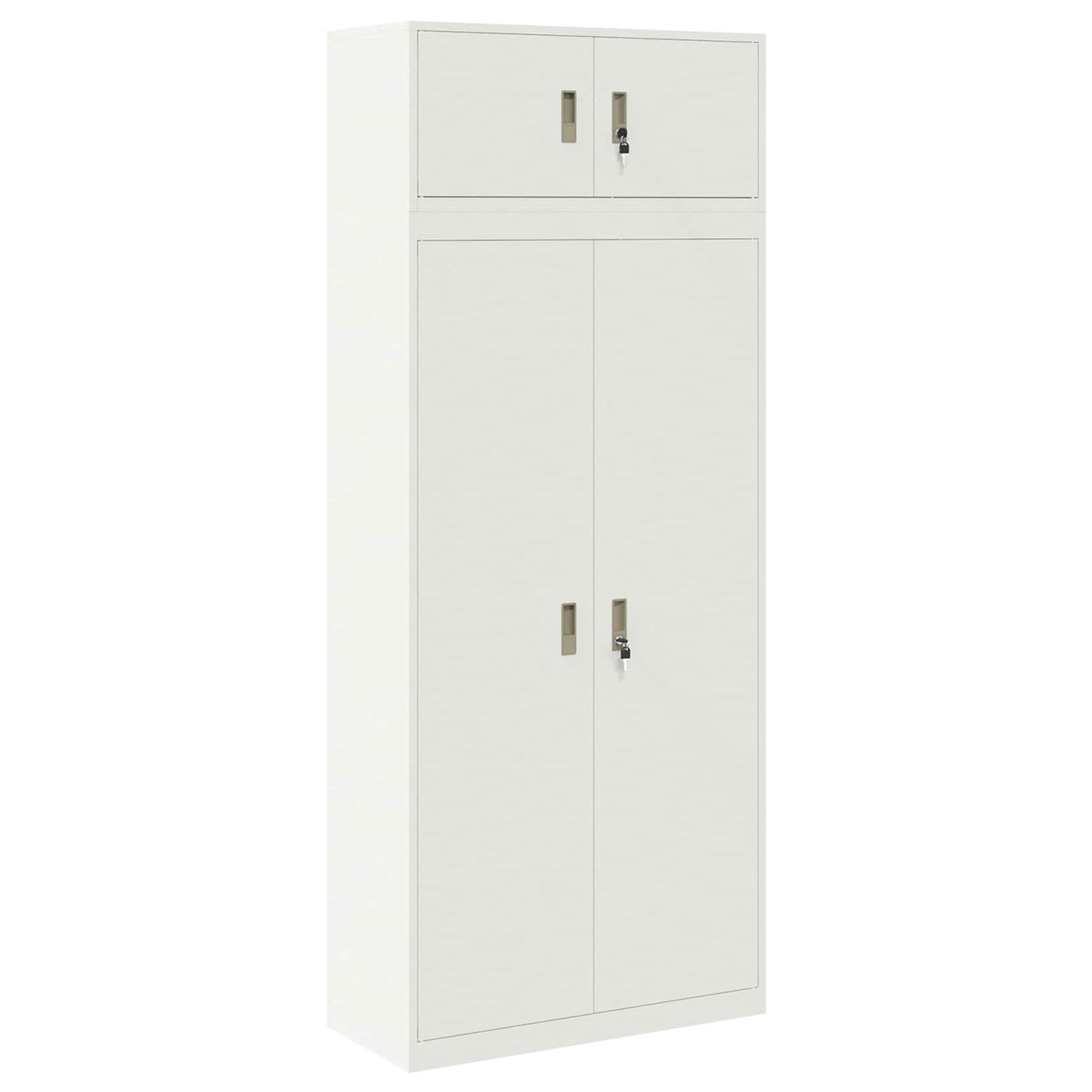 vidaXL Storage Cabinet 2 pcs White 90 x 40 x 220 cm Steel Lockable