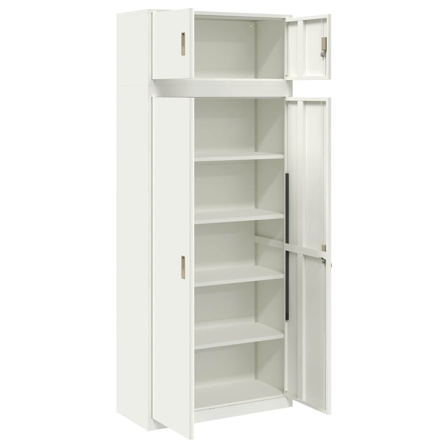 vidaXL Storage Cabinet 2 pcs White 90 x 40 x 220 cm Steel Lockable