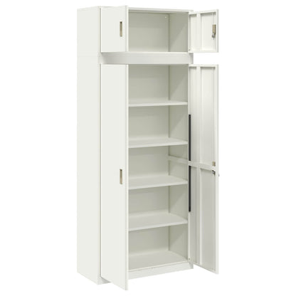 vidaXL Storage Cabinet 2 pcs White 90 x 40 x 220 cm Steel Lockable