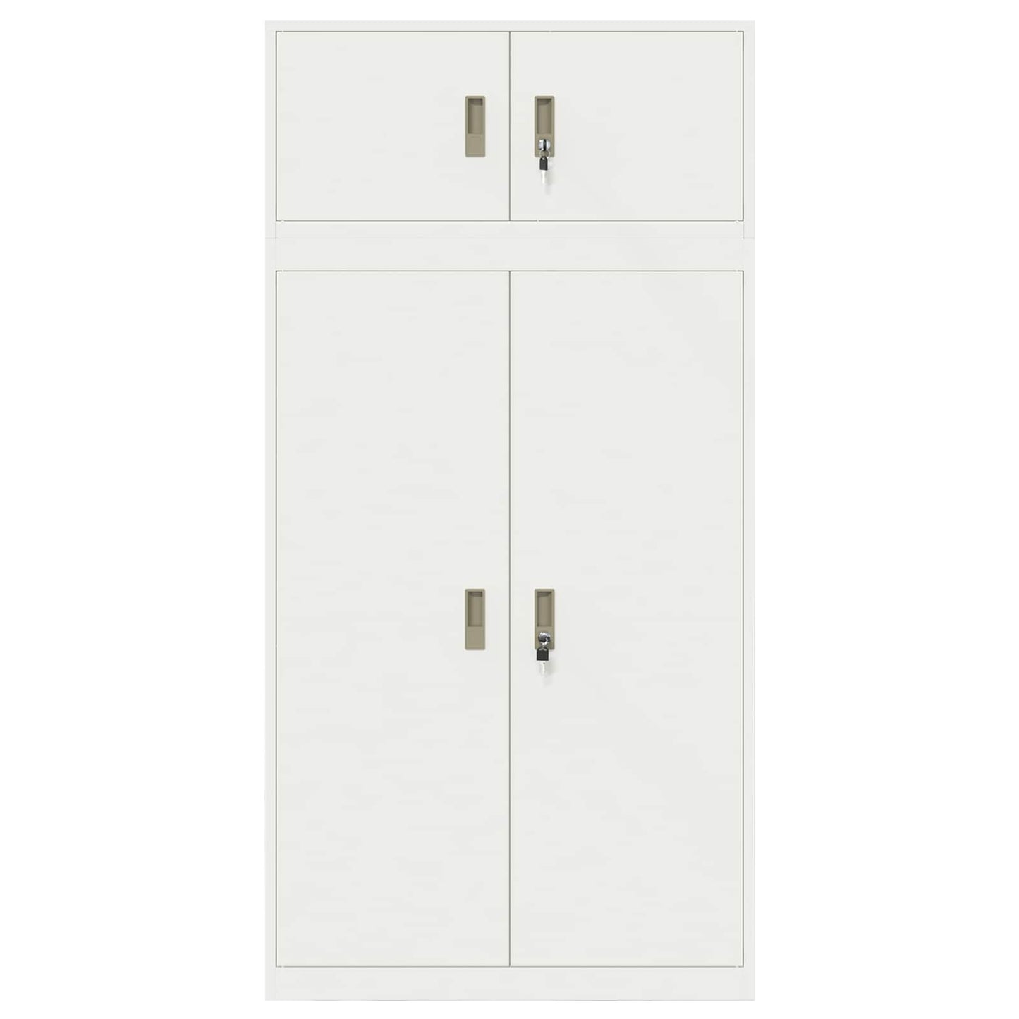 vidaXL Storage Cabinet 2 pcs White 90 x 40 x 220 cm Steel Lockable