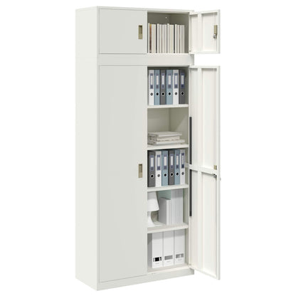 vidaXL Storage Cabinet 2 pcs White 90 x 40 x 220 cm Steel Lockable