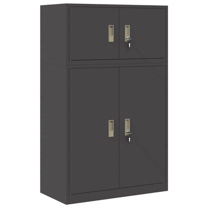 vidaXL Storage Cabinet 2 pcs Black 80 x 40 x 130 cm Steel Lockable