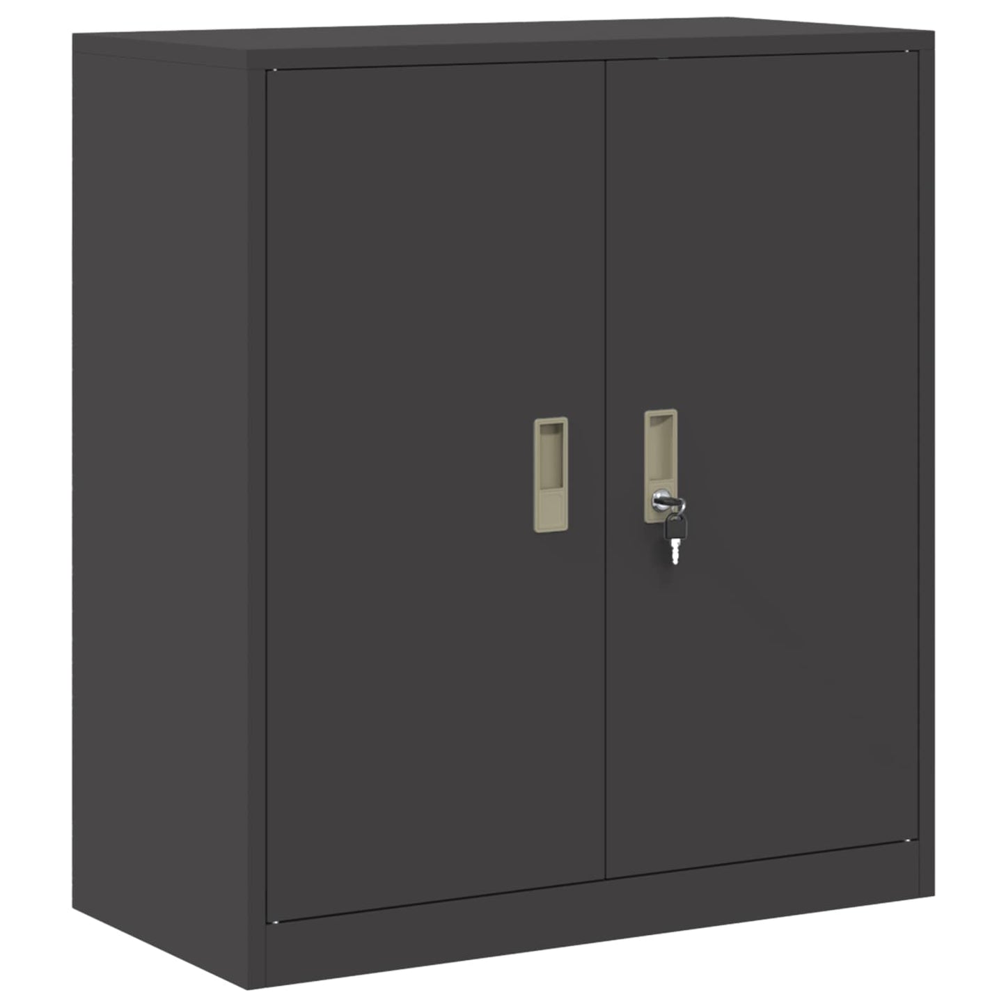 vidaXL Storage Cabinet 2 pcs Black 80 x 40 x 130 cm Steel Lockable