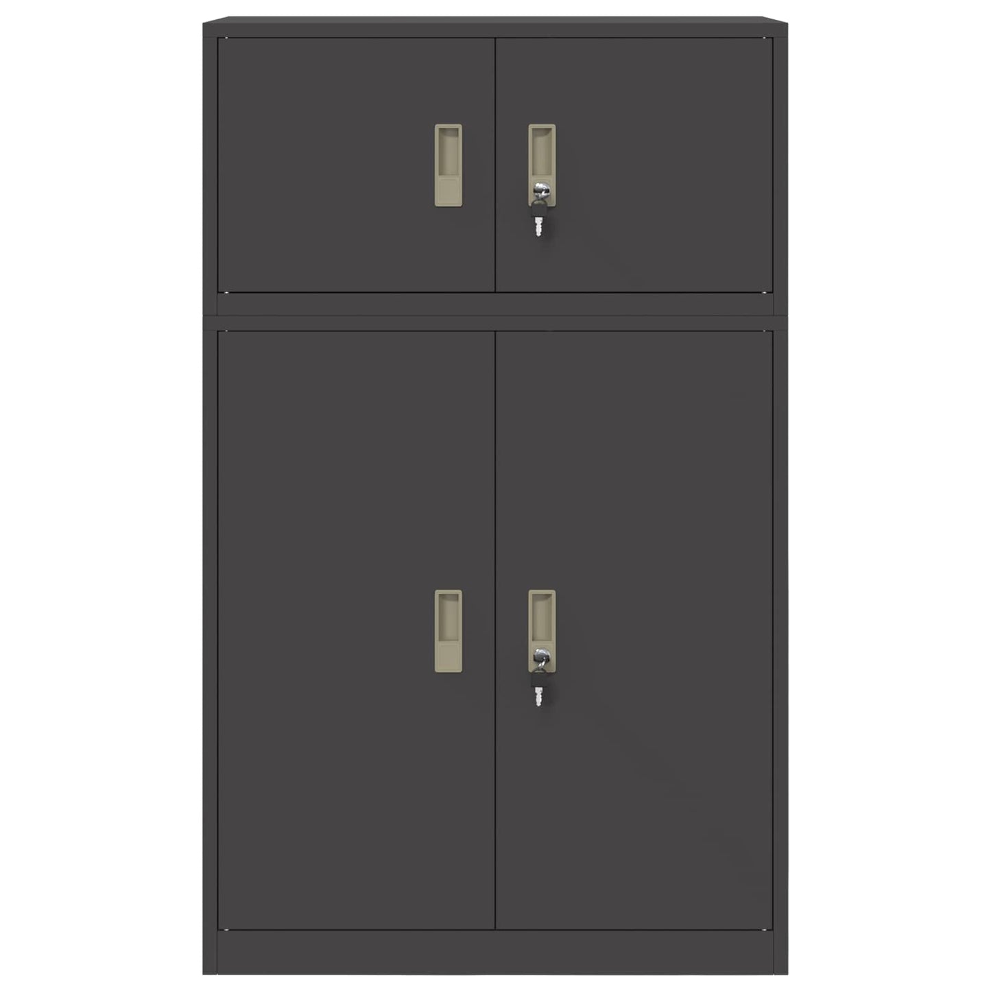 vidaXL Storage Cabinet 2 pcs Black 80 x 40 x 130 cm Steel Lockable