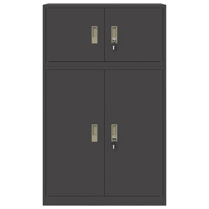 vidaXL Storage Cabinet 2 pcs Black 80 x 40 x 130 cm Steel Lockable