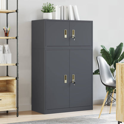 vidaXL Storage Cabinet 2 pcs Anthracite 80 x 40 x 130 cm Steel