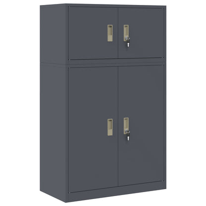 vidaXL Storage Cabinet 2 pcs Anthracite 80 x 40 x 130 cm Steel