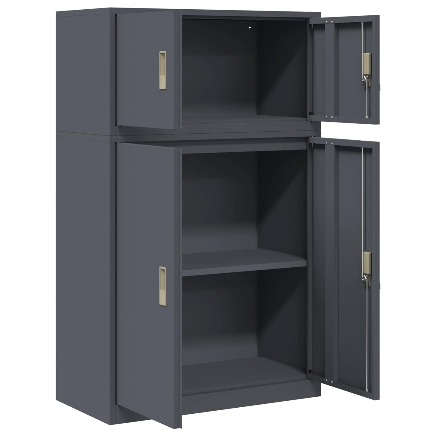 vidaXL Storage Cabinet 2 pcs Anthracite 80 x 40 x 130 cm Steel