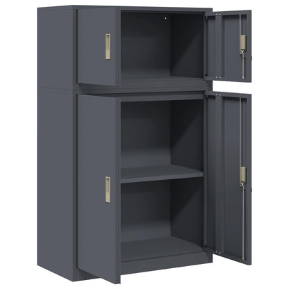 vidaXL Storage Cabinet 2 pcs Anthracite 80 x 40 x 130 cm Steel