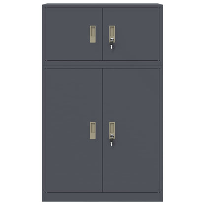 vidaXL Storage Cabinet 2 pcs Anthracite 80 x 40 x 130 cm Steel