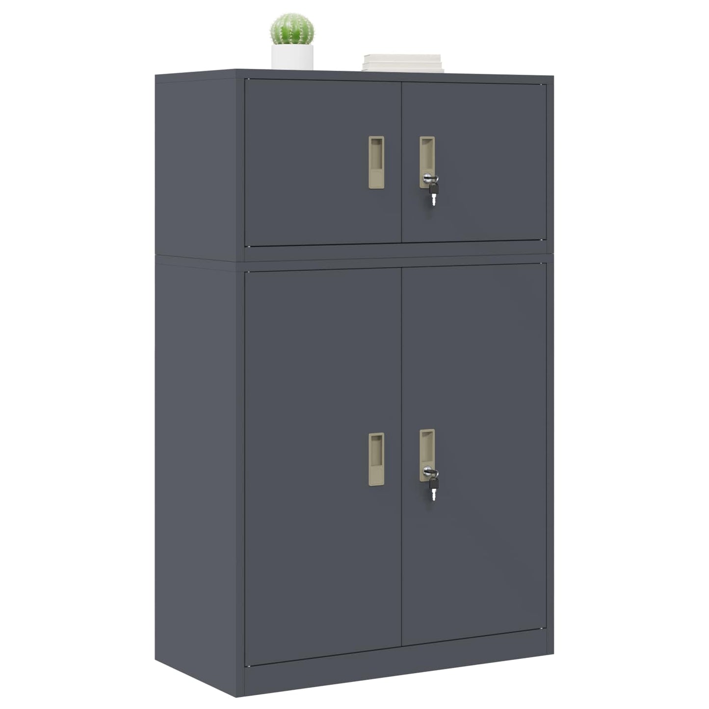 vidaXL Storage Cabinet 2 pcs Anthracite 80 x 40 x 130 cm Steel