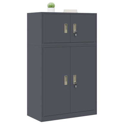 vidaXL Storage Cabinet 2 pcs Anthracite 80 x 40 x 130 cm Steel