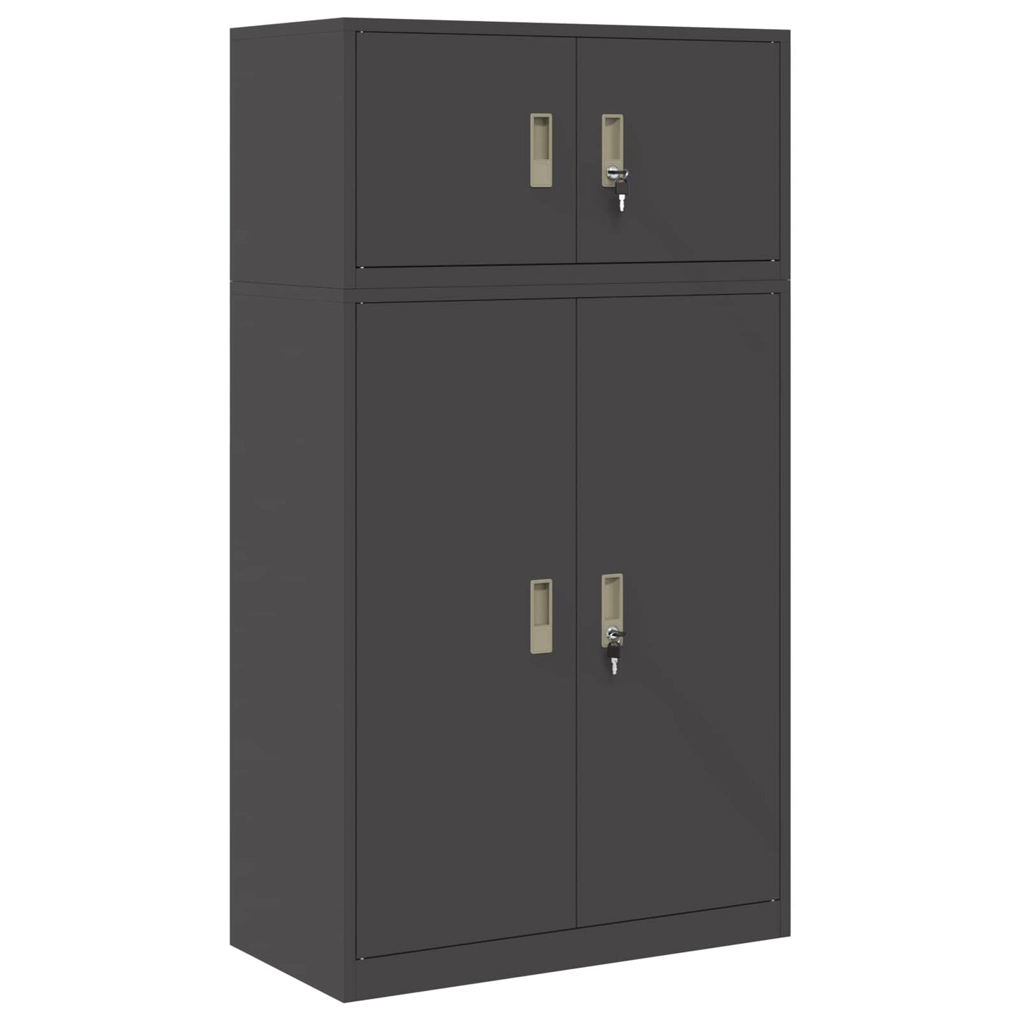 vidaXL Storage Cabinet 2 pcs Black 80 x 40 x 145 cm Steel Lockable