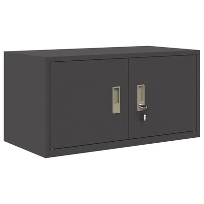 vidaXL Storage Cabinet 2 pcs Black 80 x 40 x 145 cm Steel Lockable