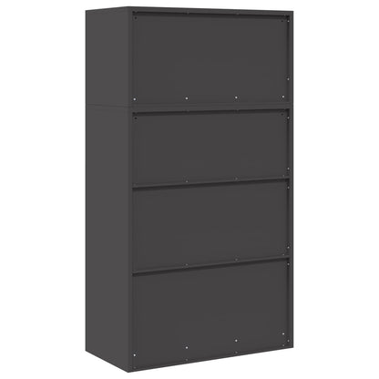 vidaXL Storage Cabinet 2 pcs Black 80 x 40 x 145 cm Steel Lockable