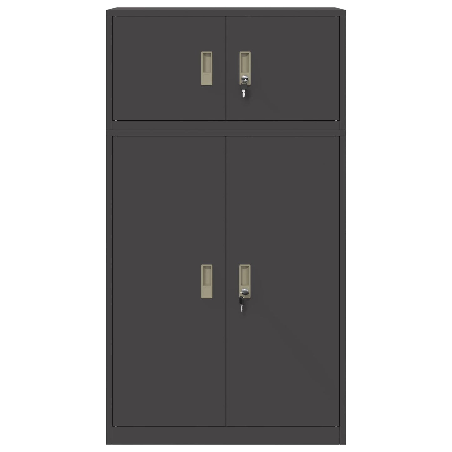 vidaXL Storage Cabinet 2 pcs Black 80 x 40 x 145 cm Steel Lockable
