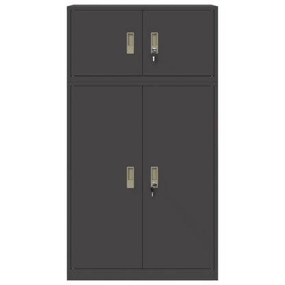 vidaXL Storage Cabinet 2 pcs Black 80 x 40 x 145 cm Steel Lockable