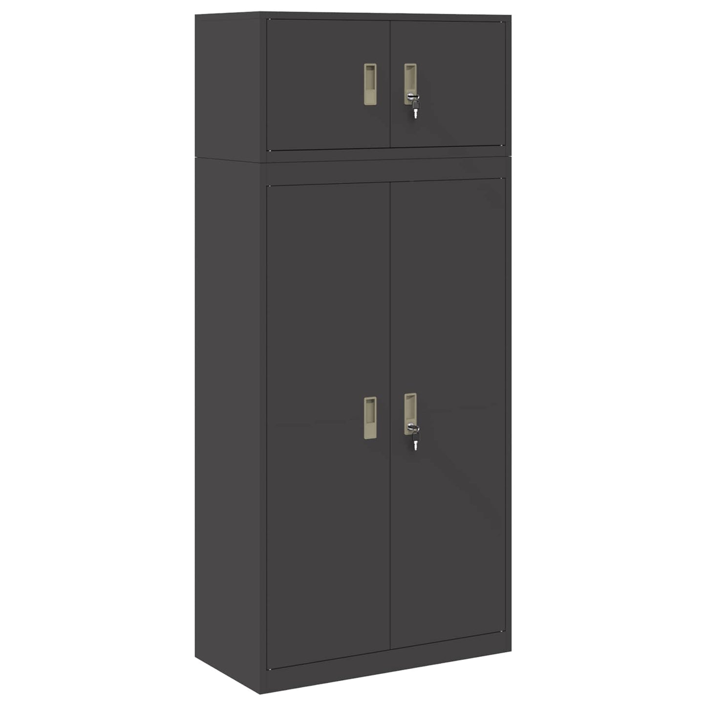 vidaXL Storage Cabinet 2 pcs Black 80 x 40 x 180 cm Steel Lockable