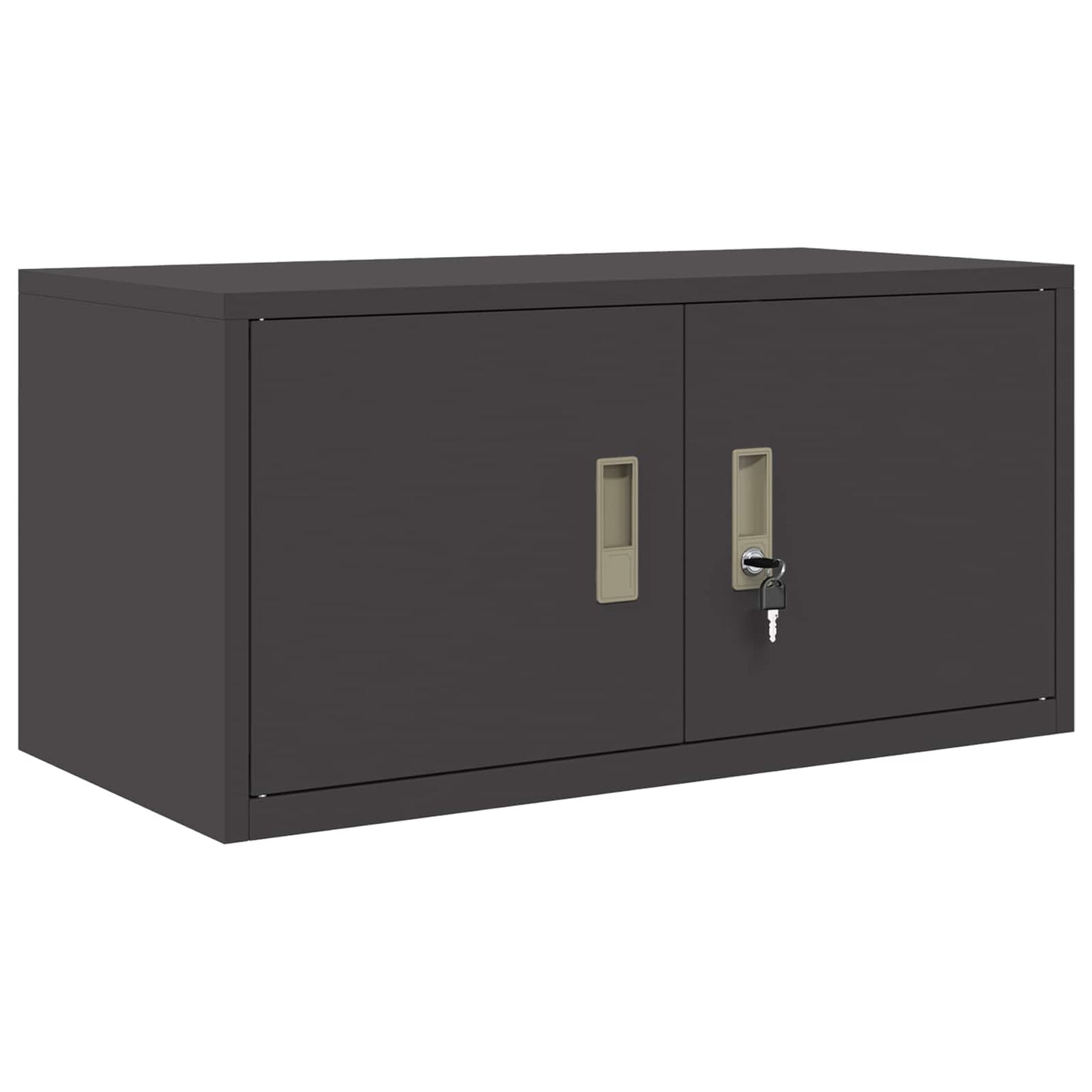 vidaXL Storage Cabinet 2 pcs Black 80 x 40 x 180 cm Steel Lockable