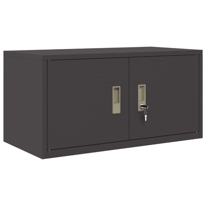 vidaXL Storage Cabinet 2 pcs Black 80 x 40 x 180 cm Steel Lockable