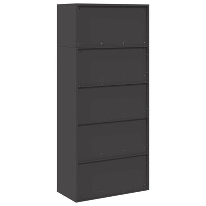 vidaXL Storage Cabinet 2 pcs Black 80 x 40 x 180 cm Steel Lockable