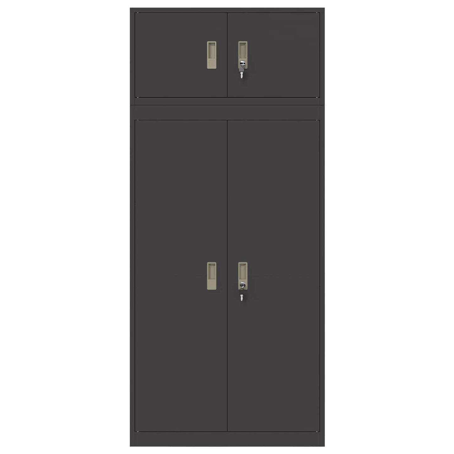 vidaXL Storage Cabinet 2 pcs Black 80 x 40 x 180 cm Steel Lockable